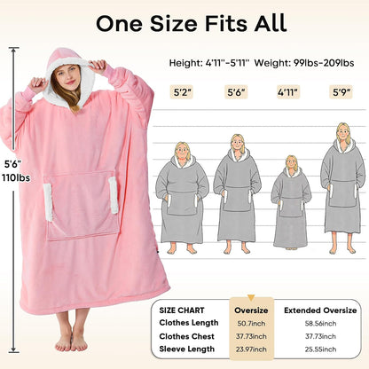 yescool Wearable Blanket Hoodie as Christmas Birthday Gifts for Women Mom - Colors B
