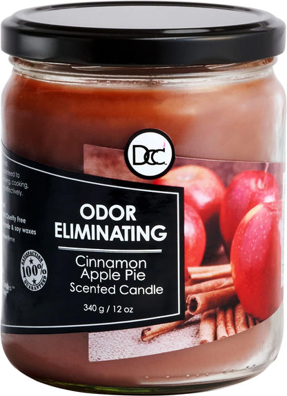 Vanilla Bean Odor Eliminating Highly Fragranced Candle - Eliminates 95% of Pet, Smoke, Food, and Other Smells Quickly - Up to 80 Hour Burn time - 12 Ounce Premium Soy Blend - Colors B