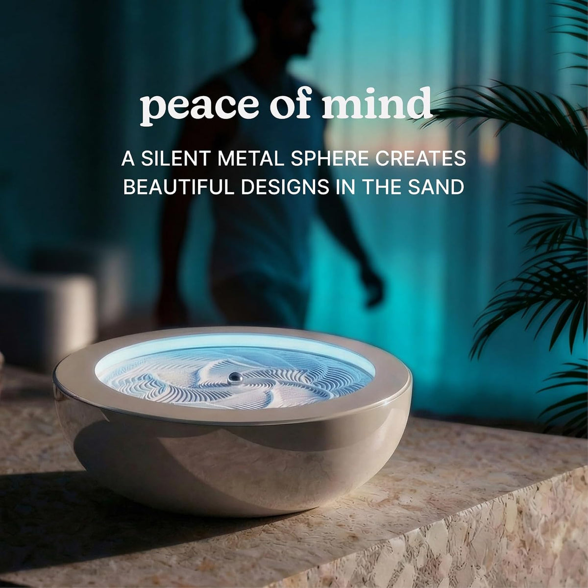 Homedics Drift 11” Sandscape – Version 2.0 with Updated Connected Experience, Smart Wi-Fi Zen Table Décor, LED Ambient Light, Modern Sand Art for Relaxation & Mindfulness, Home & Office Calm Décor
