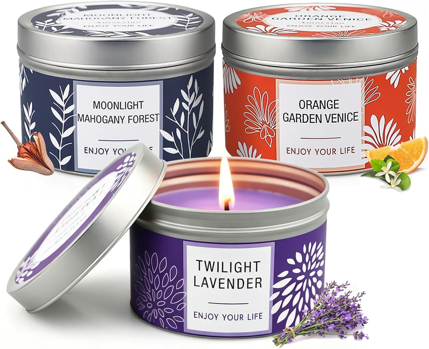 Candles, Scented Candles Gift Set for Women, 8 Pack Fruity Floral Soy Wax Aromatherapy Candles, Travel Tin Candles in Artist Gift Box, Birthday Gifts for Mom, Wife, Sister, Friend, Housewarming
