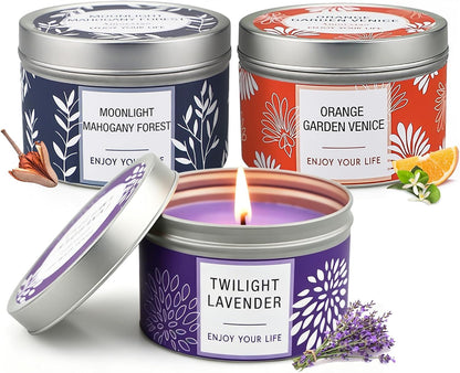 Candles, Scented Candles Gift Set for Women, 8 Pack Fruity Floral Soy Wax Aromatherapy Candles, Travel Tin Candles in Artist Gift Box, Birthday Gifts for Mom, Wife, Sister, Friend, Housewarming