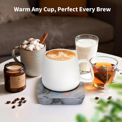 VOBAGA Mug Warmer& Coffee Mug Warmer for Office Desk Use, Candle Warmer with Three Temperature Settings, Coffee Warmer Plate for Cocoa Tea Water Milk with Auto Shut Off After 4 Hours, for Ideal Gifts