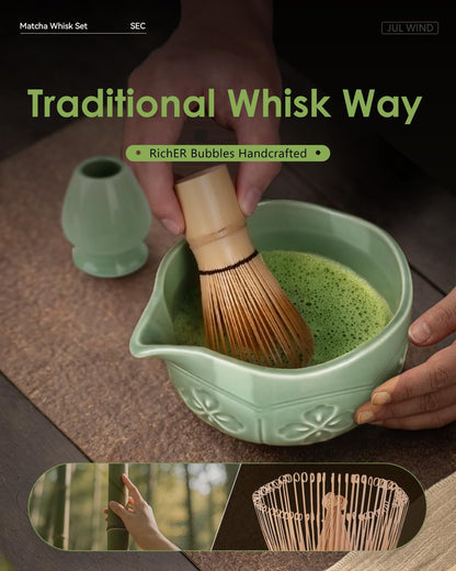 Matcha Whisk - 2-pack Bamboo matcha Whisk set, Handcrafted Traditional Japanese Chasen, 100-Prong Matcha Stirrer Wisk Mixer Brush for Authentic Matcha Tea Preparation