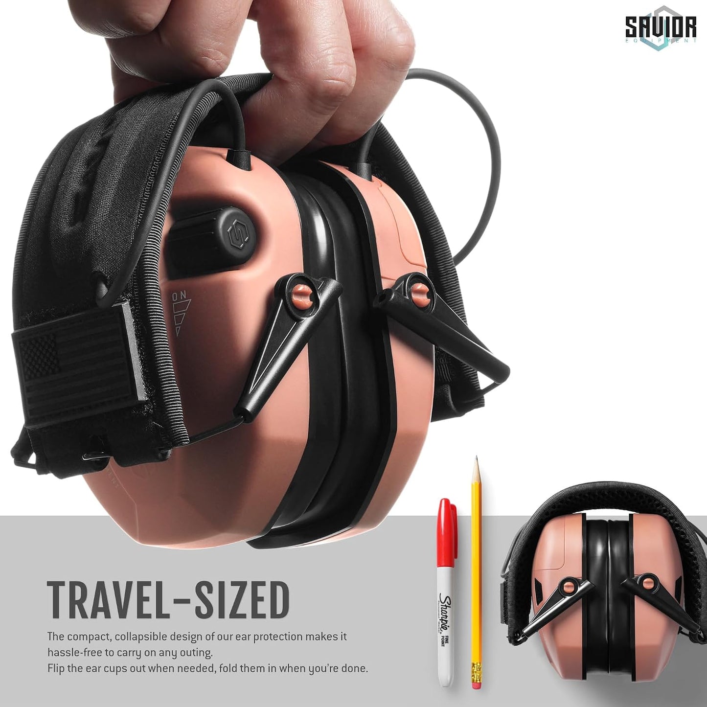 Savior Equipment Apollo Electronic Earmuffs For Shooting w/Gel Ear Pads, 24dB NRR, Noise Cancelling Ear Protection Headset