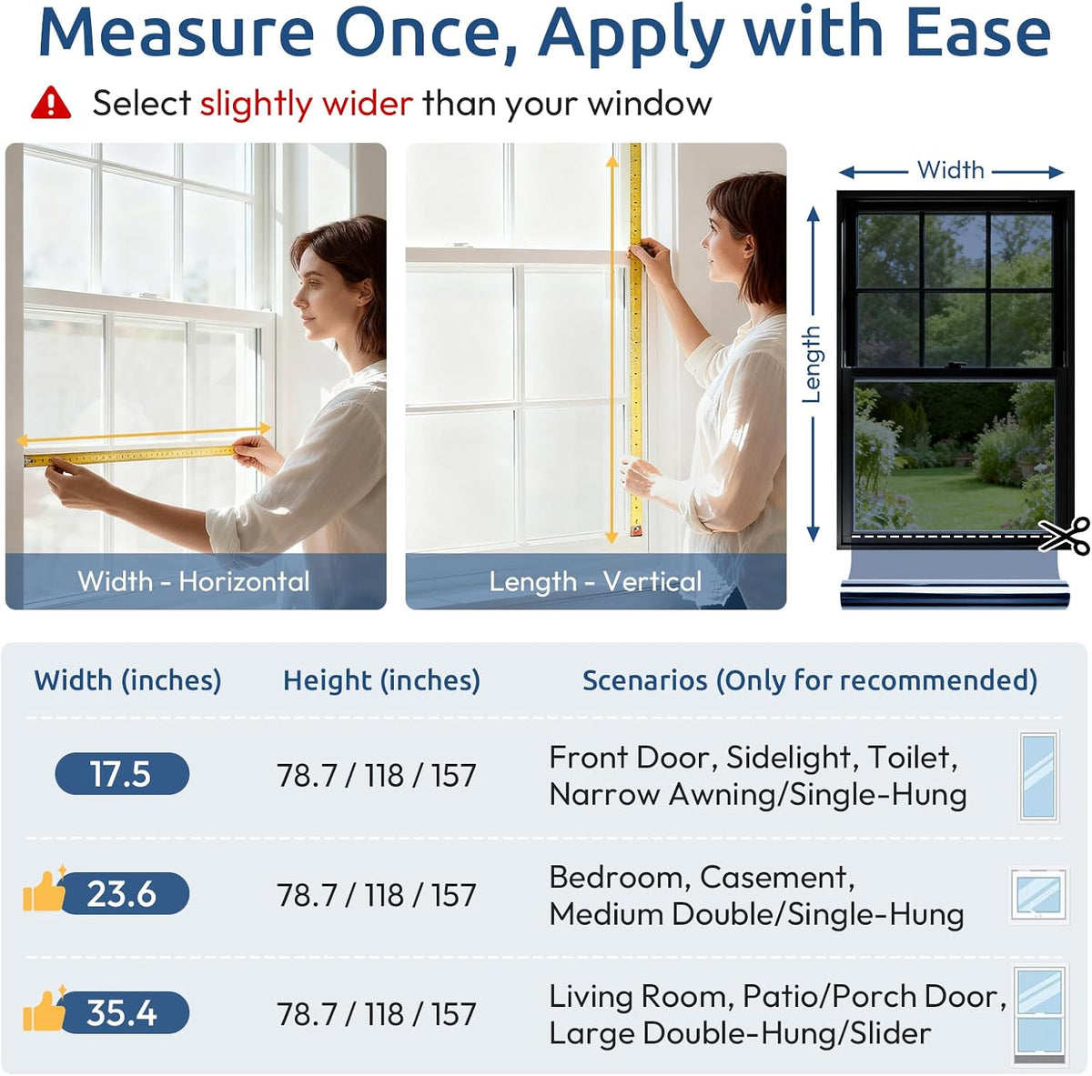 rabbitgoo Window Tint for Home with Tools, Black Silver, 17.5" x 78.7"