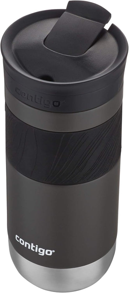 Contigo SNAPSEAL Insulated Stainless Steel Travel Mug with Grip 20oz. Blue Corn Transparent Satin & Midnight Berry