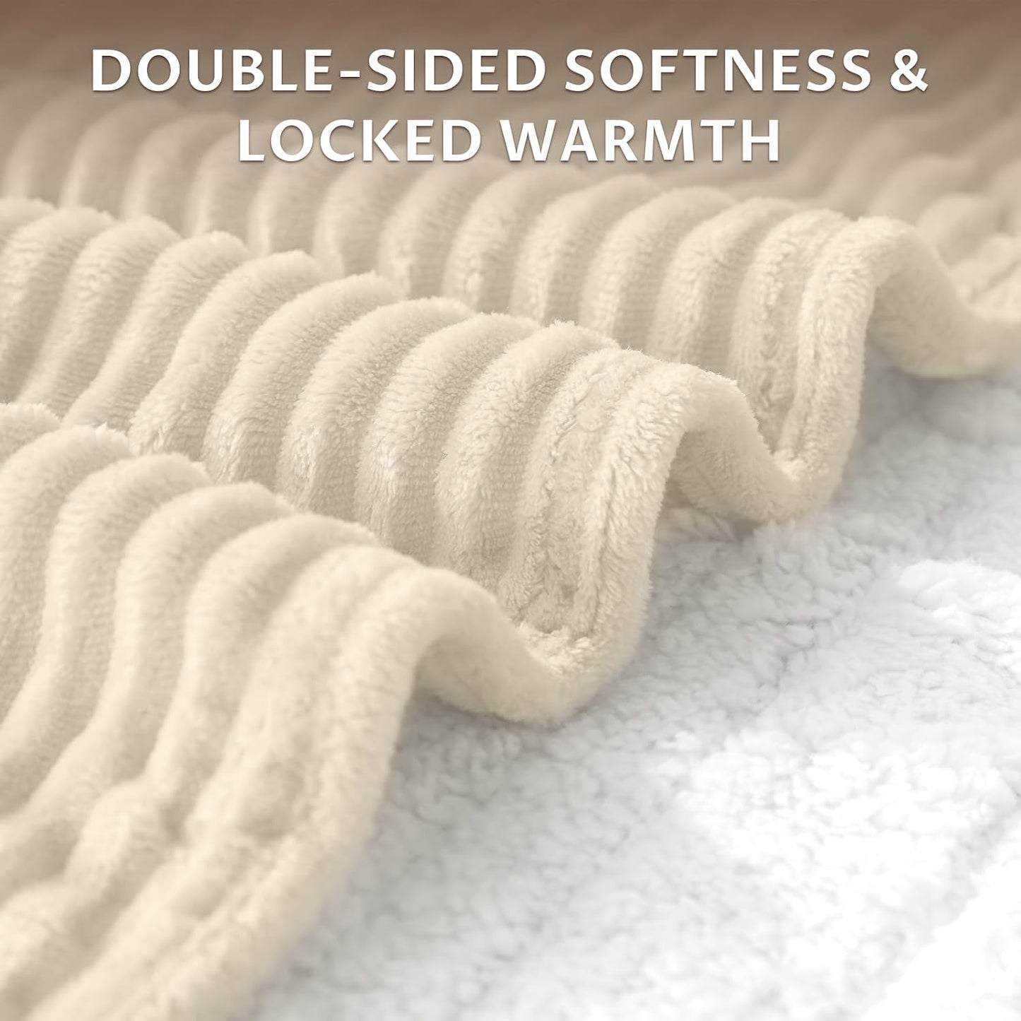 Reaks Electric Heated Throw Blanket, Silky Soft Flannel & Sherpa Heating Blanket Throw with 5 Heat Levels & 3 Hours Auto Off, Warm Gifts for Women Mom Grandma, ETL Certified (50x60 inches, White)