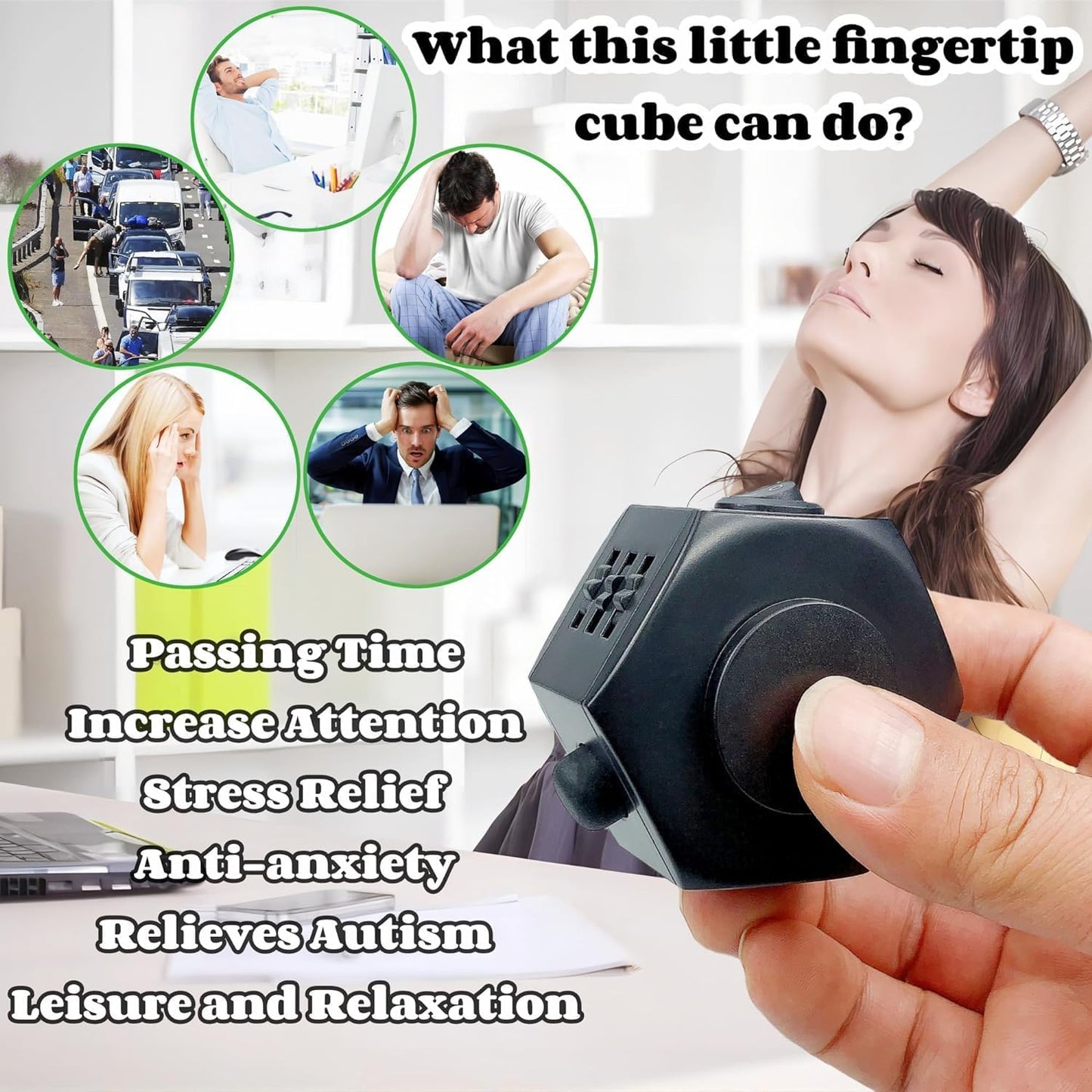 Fidget Toy Cube Set 4pcs 12 Sided Cube Relief Anxiety Improve Concentration,Fidget Toys Adults Alleviate Anxiety and Stress for Work,Fidget Toys for Kids Audible/Silent Fidgets Toys for ADD/ADHD/OCD