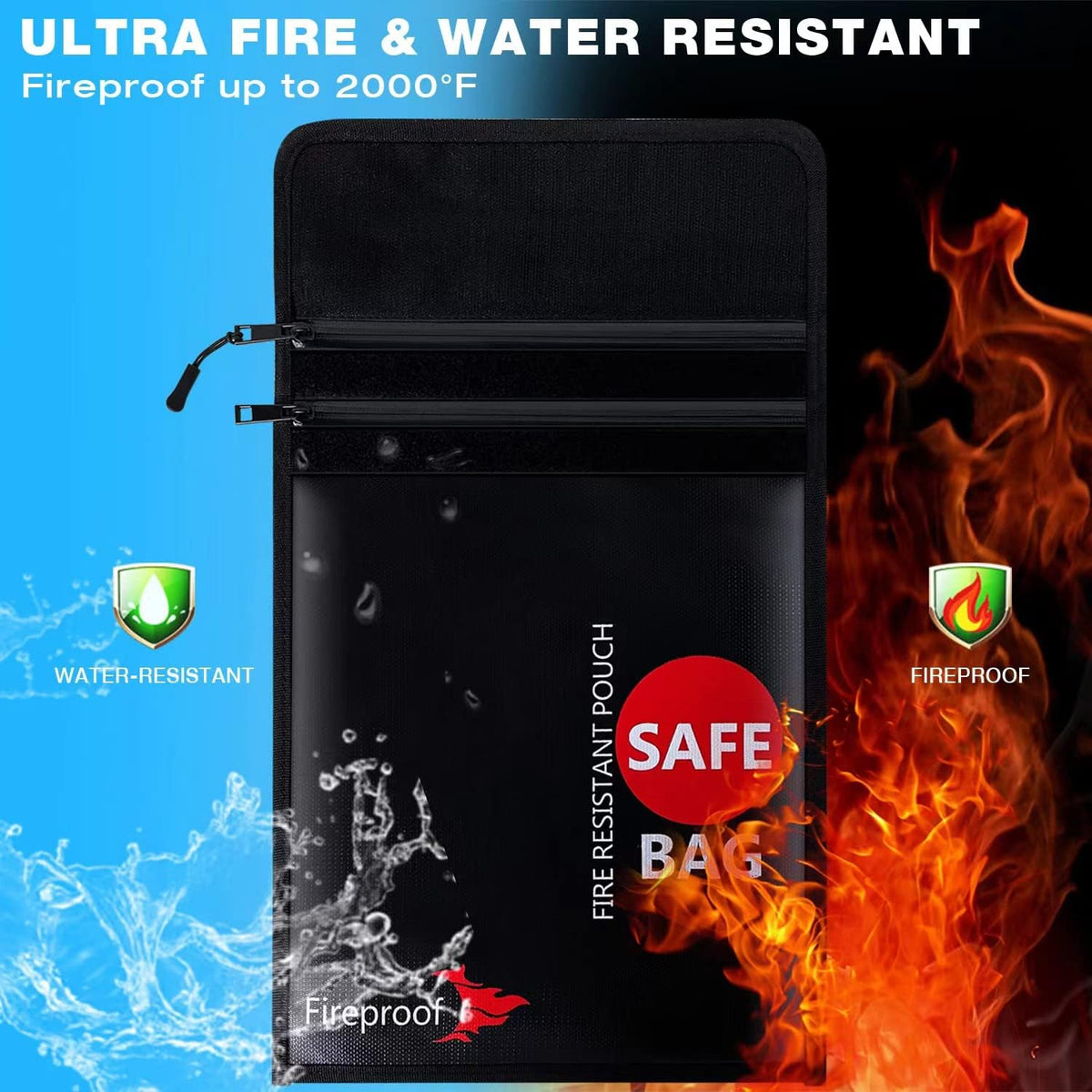COLCASE Fireproof Document Bag 5200℉ Heat Insulated Waterproof Fireproof