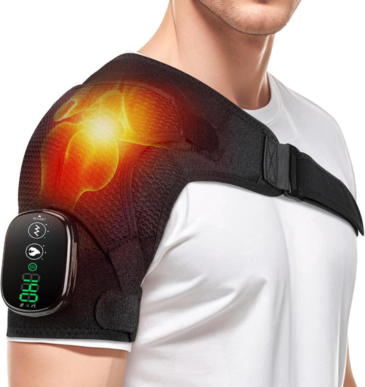 WoloyHeatie Cordless Shoulder Heating Pad with Massage, FSA Eligible Items