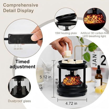 MOAFINA Wax Melt Warmer with Timer,Campfire Wax Warmer,4-in-1 Oil Burner Electric Candle Wax Warmer,Wax Warmer for Scented Wax Melts,Wax Melter Fragrance Warmer for Home Office Bedroom Gifts & Decor