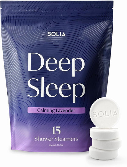 Solia Natural Lavender Shower Steamers - Patent-Pending - Real Essential Oil Lavender Tablets, Spa Steamers Aromatherapy, 7-Pack
