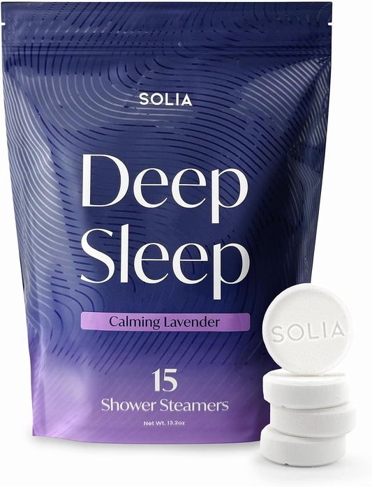 Solia Natural Lavender Shower Steamers - Patent-Pending - Real Essential Oil Lavender Tablets, Spa Steamers Aromatherapy, 7-Pack