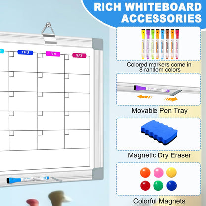 Dry Erase Board Calendar for Wall, 36" x 24" Monthly Whiteboard
