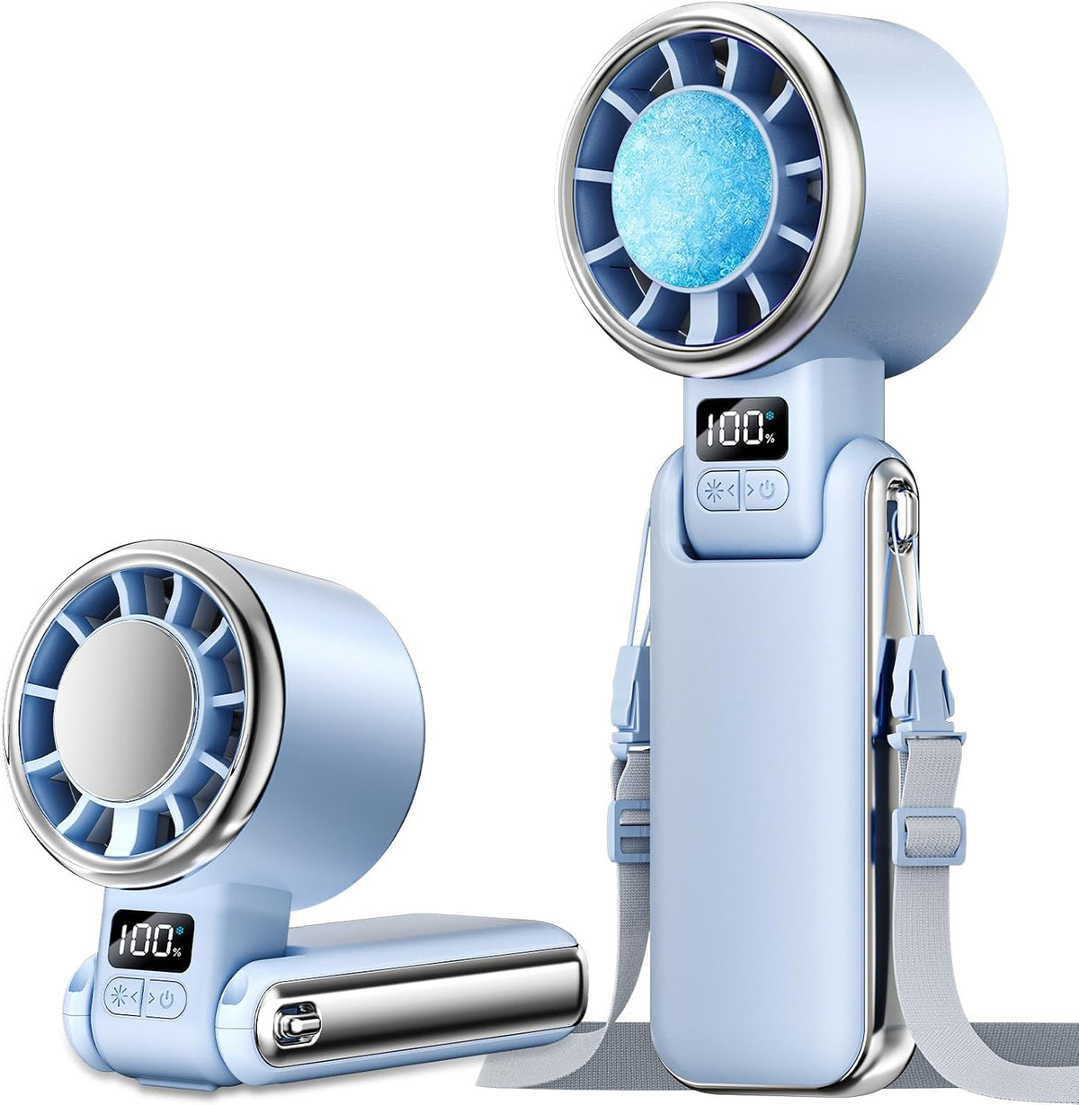 SHEWIND Portable Handheld Fan with Ice Cooling-5 Gear High Speed Turbo Personal Fan Rechargeable,Up to 11 Hrs,Mini Fan Handheld,Europe Travel Essentials Accessories, Beach Vacation, Gifts for Women