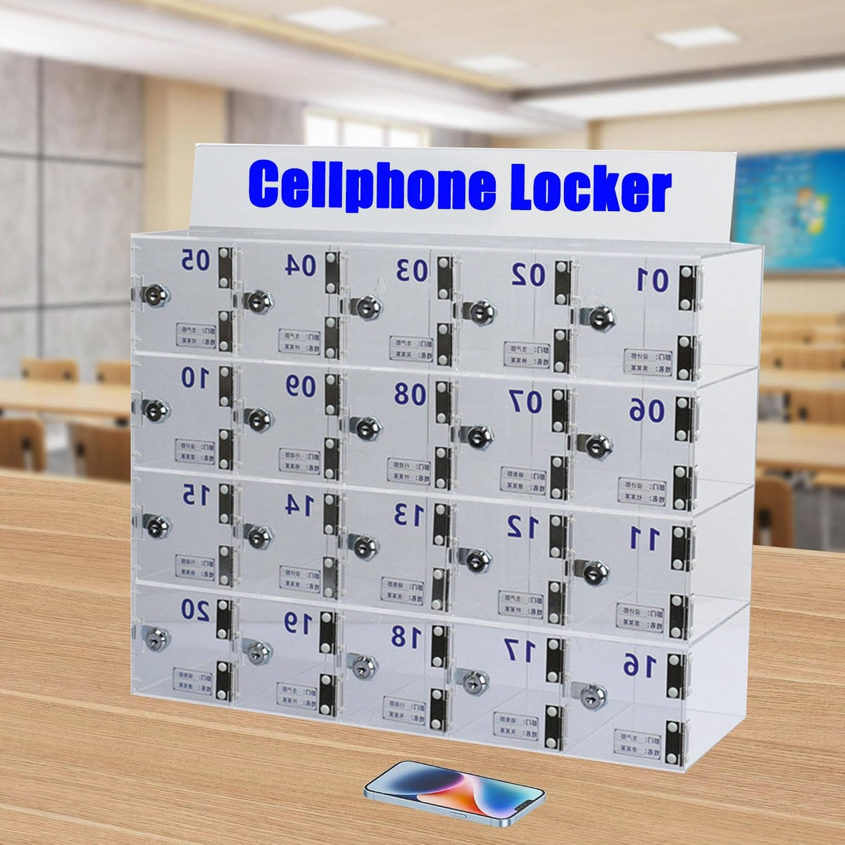 Mobile Phone Storage, Wall-Mounted Phone Charging Station with 30 Slots, Desk Phone Locker, Portable Phone Storage Box for 12/15/20/25/30/40/50 Devices,40slots