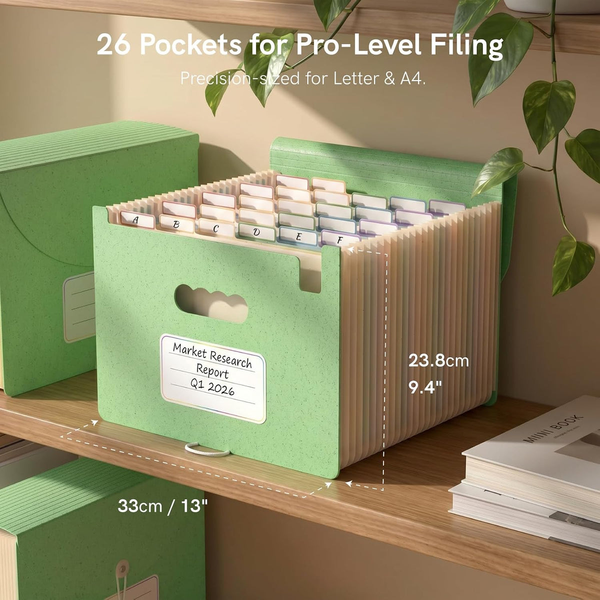 ABC life 26 Pockets Accordion File Organizer, Expanding File Folders
