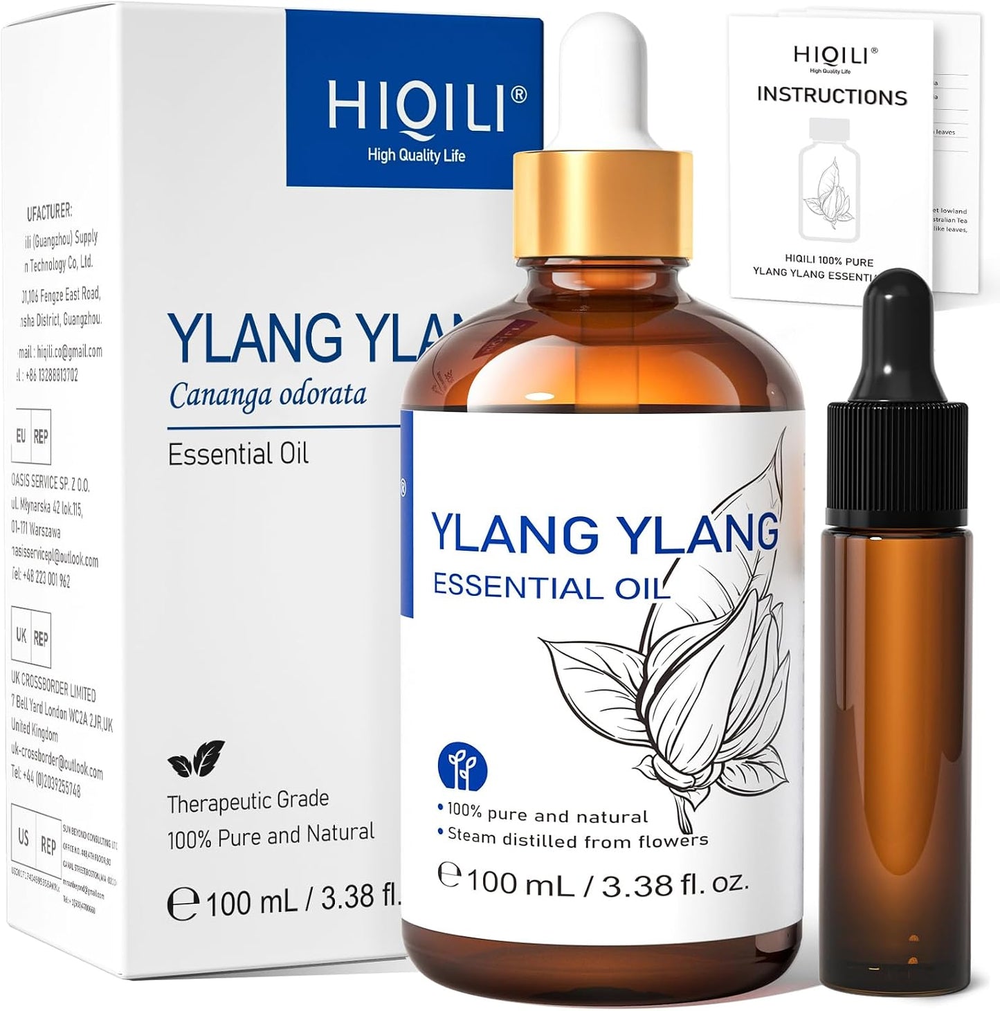 HIQILI Lavender Essential Oil for Diffuser, Aromatherapy & Air Freshening