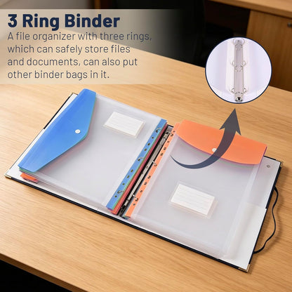 Important Document Organizer Linen Binder with 12 Pockets, Premium File Folders with Labels for Important Papers All Documents in One Place Home College School Office Supplies