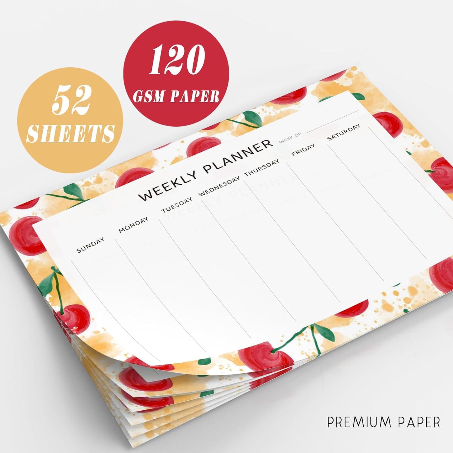 Undated Weekly Planner Notepad, 52 Sheet Tear-Off Weekly To Do List Notepad, Desk Planner Pad Calendar, Blank Calendar for Daily Habit Tracking/Menu Planning(8.26"x11,69")