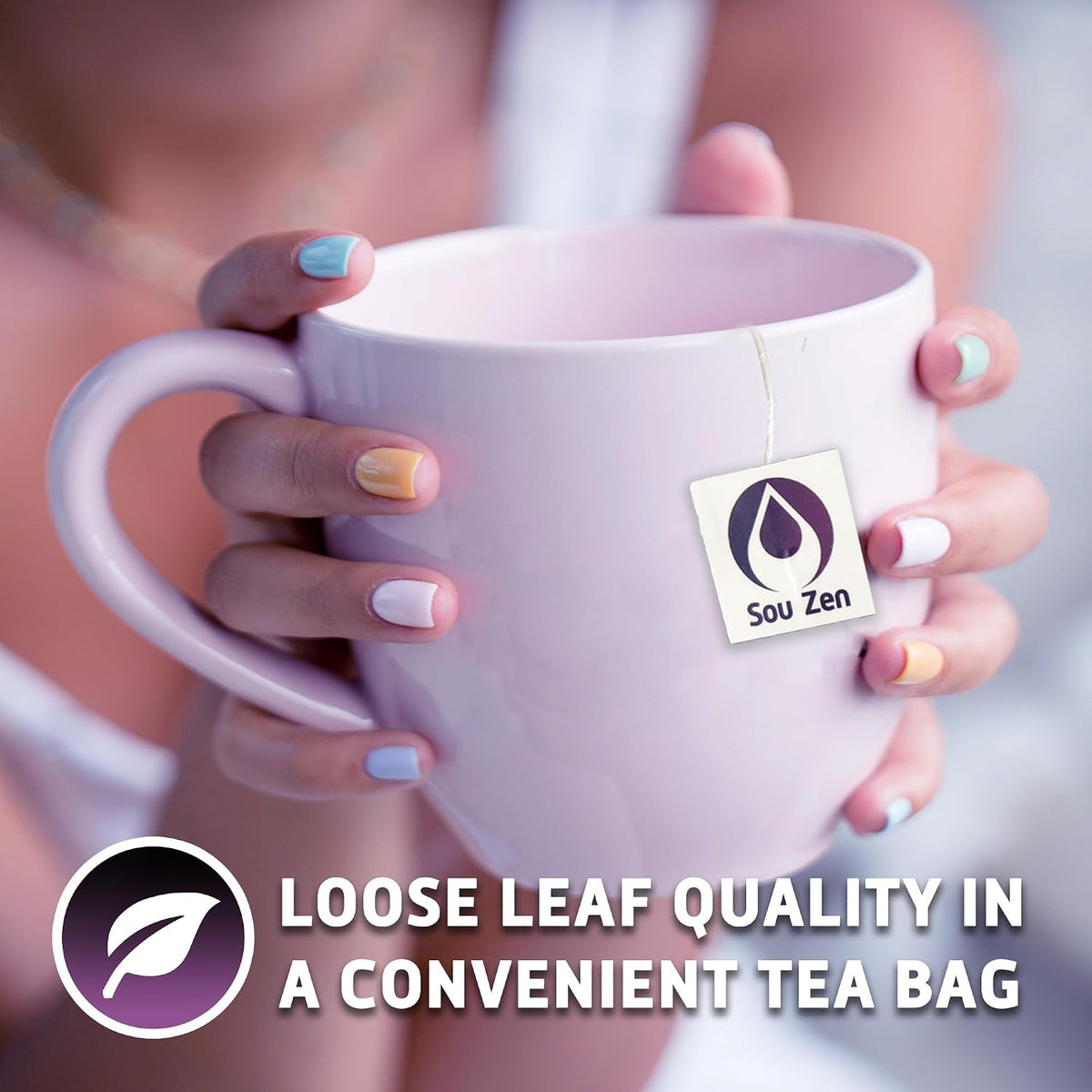 Sou Zen Earl Grey Lavender 30 Corn-Fiber Pyramid Tea Bags | Premium Loose Leaf Blend with Bergamot & Lavender | Naturally Organic Ingredients, No Additives