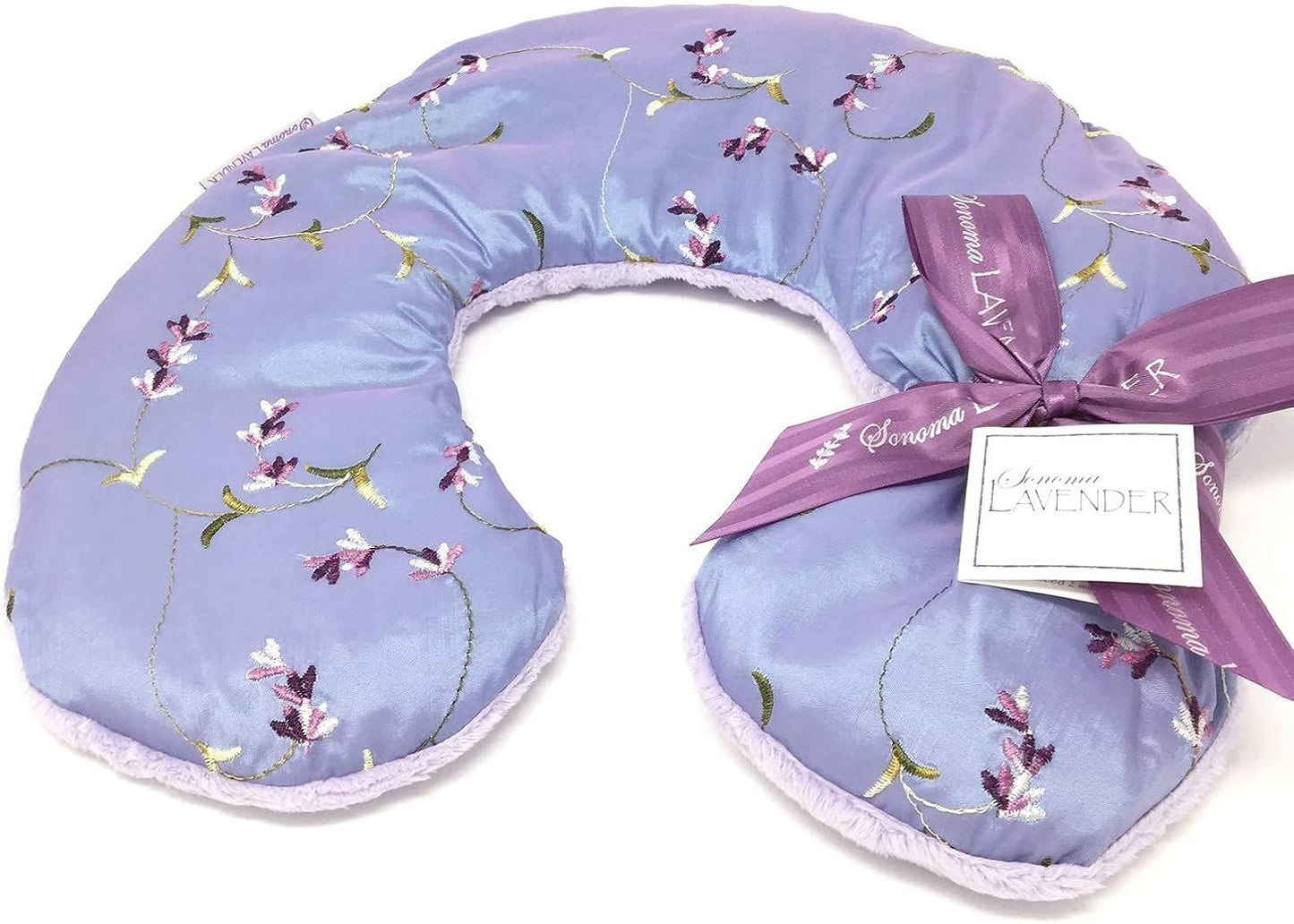 Sonoma Lavender Luxury Lavender Heatable/Chillable Neck Pillow, Microwaveable for Neck and Shoulders with Removable Washable Covers, Great for Relaxation and Pain Relief (Angora Platinum)