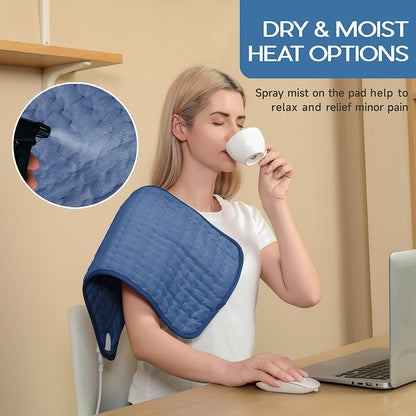 Heating Pad for Period Cramps, Heating Pad for Back/Neck/Shoulder Muscle Pain, 6 Heating & 4 Timer Setting, Auto Shut Off, Dry/Moist Heat & Machine Washable, Birthday Christma s Gifts for Women Mom