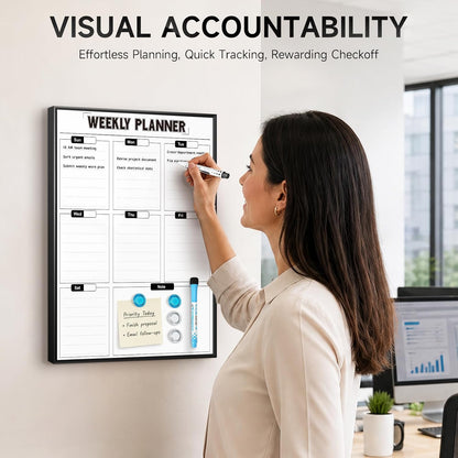 Weekly Calendar Whiteboard 16"x12" with Handle