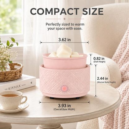 mocosa Ceramic Wax Warmer Wax Melt Warmer for Scented Wax 3-1 Electric Candle Warmer Home Fragrance Wax Burner for Mom Women(White-Fan Shaped)