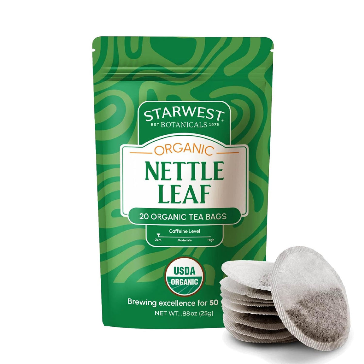 Starwest Botanicals Organic Nettle Leaf Tea, String Free Sachets - 20 Bags