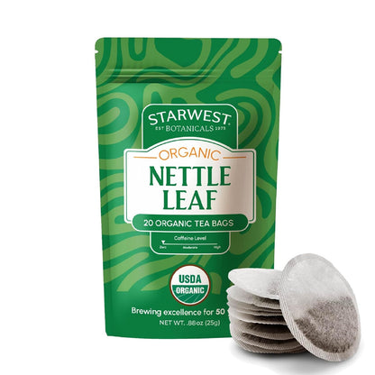 Starwest Botanicals Organic Nettle Leaf Tea, String Free Sachets - 20 Bags
