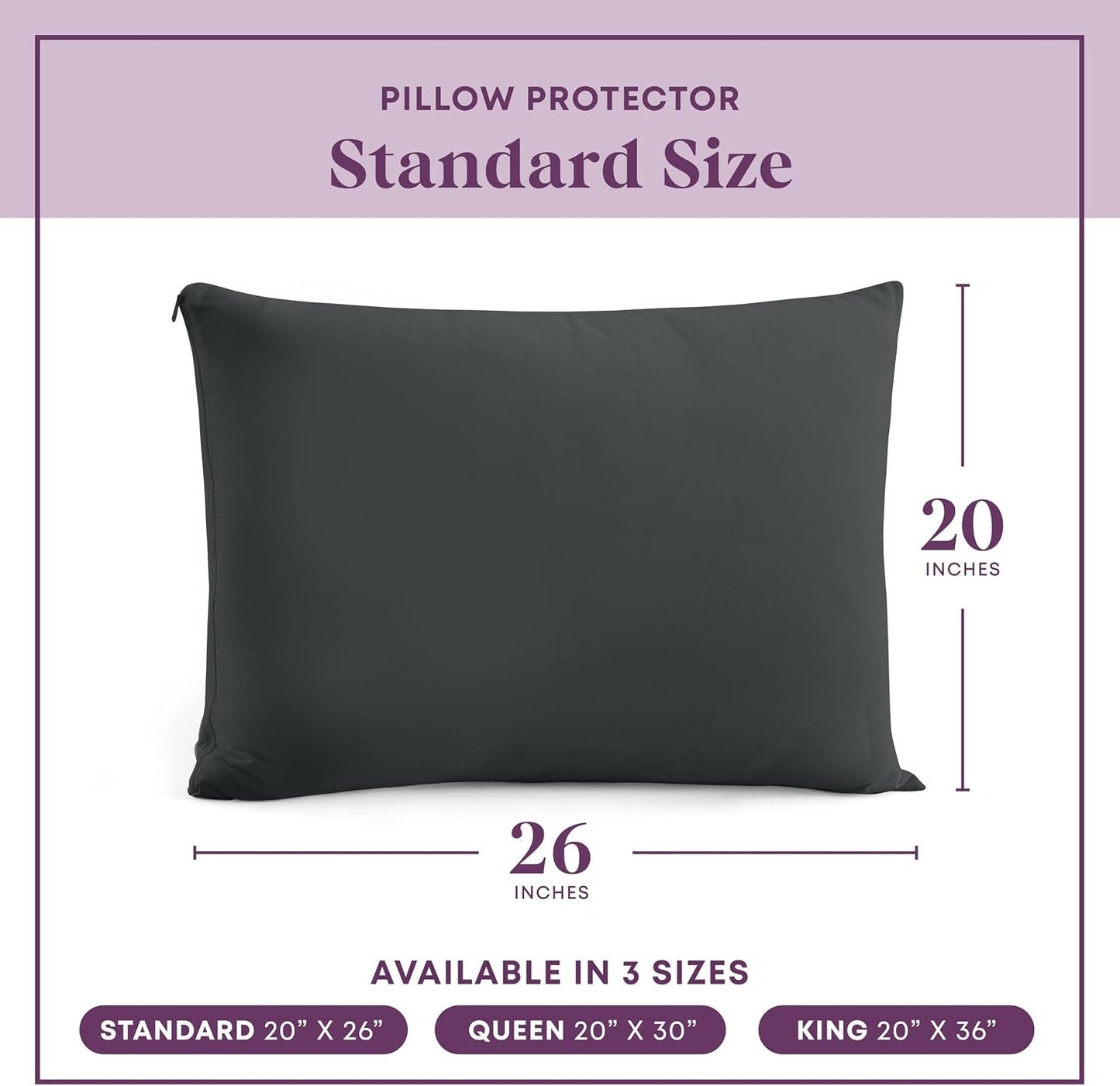 CirclesHome Pillow Protectors 4 Pack Standard Zippered - 100% Cotton Breathable Pillowcases - Protects Pillows from Dirt, Dust and Debri (Standard - Set of 4 - 20x26)