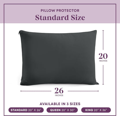 CirclesHome Pillow Protectors 4 Pack Standard Zippered - 100% Cotton Breathable Pillowcases - Protects Pillows from Dirt, Dust and Debri (Standard - Set of 4 - 20x26)