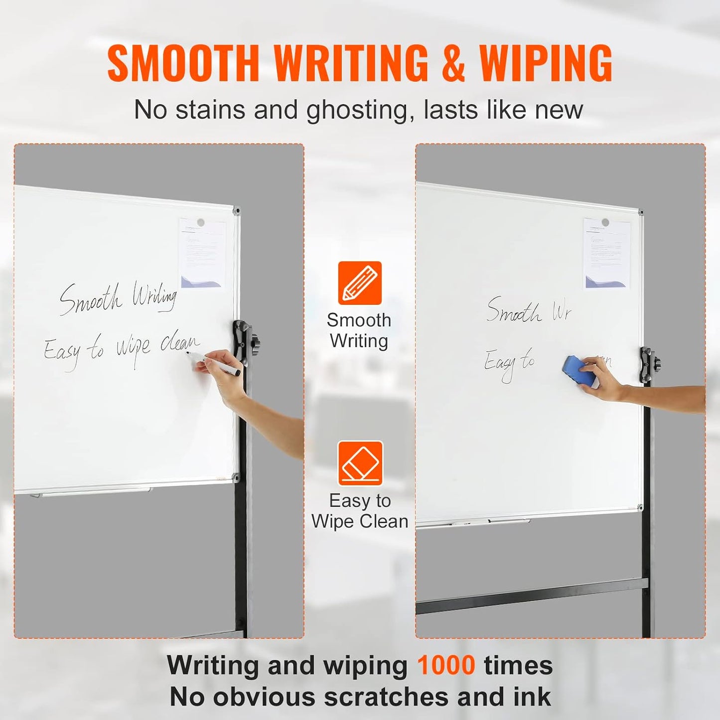 VEVOR Dry Erase Calendar for Wall, 36 x 24 Inches Whiteboard Calendar, Monthly Planner Magnetic Dry Erase Board, 1 Magnetic Erase & 2 Dry Erase Marker & Movable Tray for Restaurant Office Home School