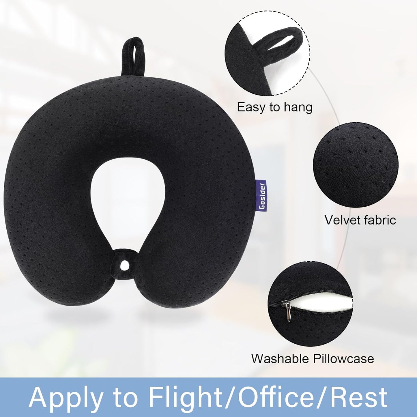 Neck Pillows for Sleeping Travel Pink Travel Pillow Comfortable U Shape Memory Foam Pillows Neck and Head Support Portable Travel Neck Pillow Suitable for Planes, Trains, Self-Driving Cars