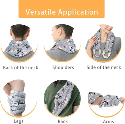 UNCN Long Wide Heating Pad for Neck and Shoulders Back 33x5.9 Microwavable Large Moist Heat Pack Warm Hot Compress Neck Wrap Weighted Bag Massage Reusable Herbal Nature Calming Portable 1.95Pounds