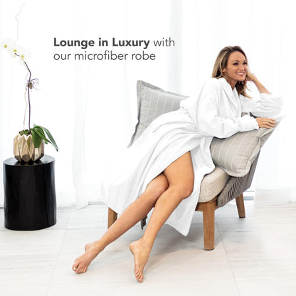 Women's Microfiber Robe by BOCA, Luxury Hotel Bathrobe, Generous Sizing