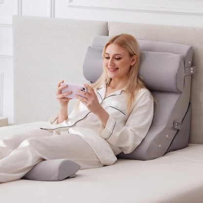 Ruqmuis Wedge Pillow Set for After Surgery, Bed Wedge Pillow, White