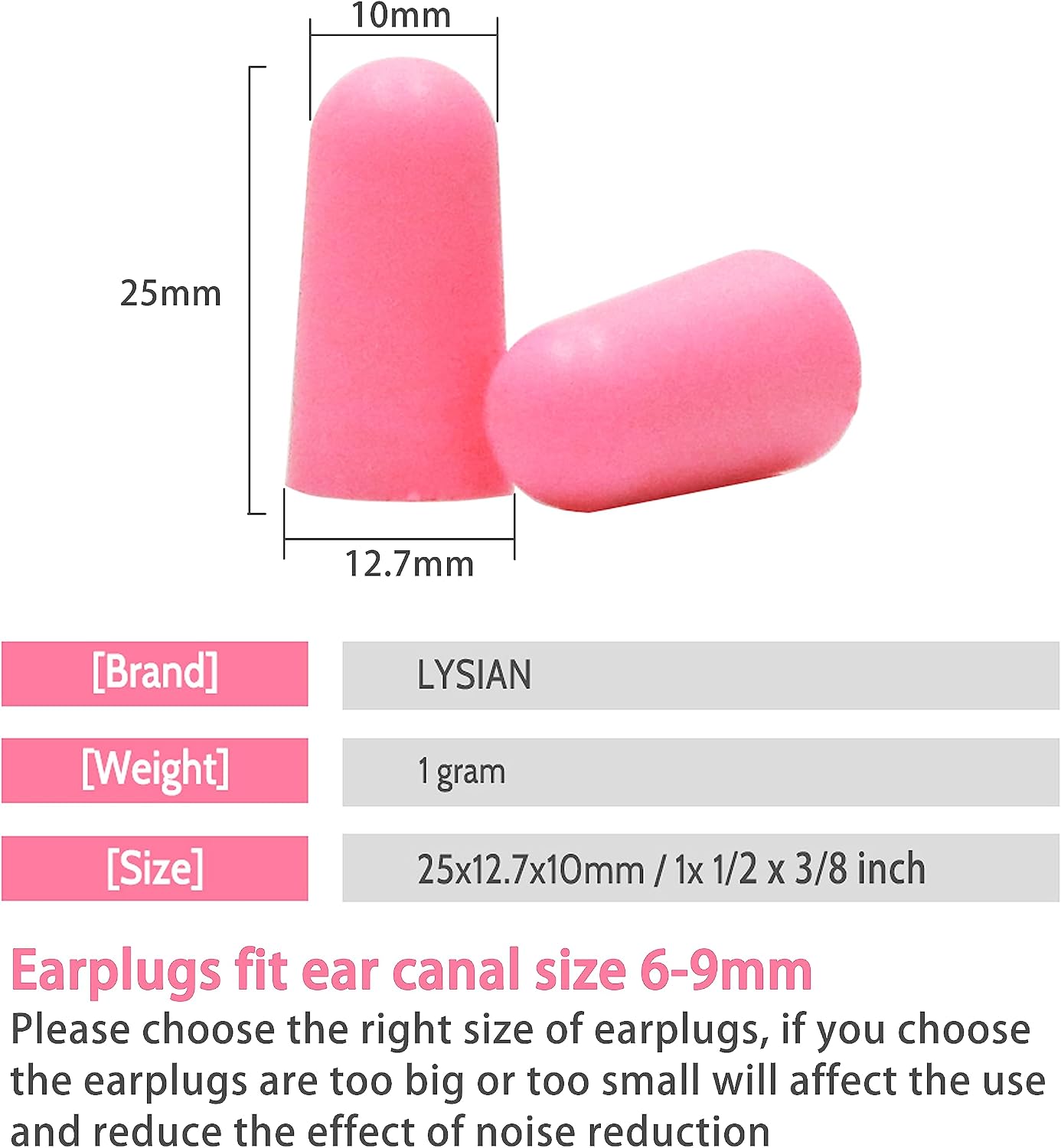 LYSIAN Ultra Soft Foam Earplugs for Sleeping, 38dB SNR Noise Reduction Ear Plugs for Snoring, Shooting, Study, Work and Travel, 60 Pairs, Purple