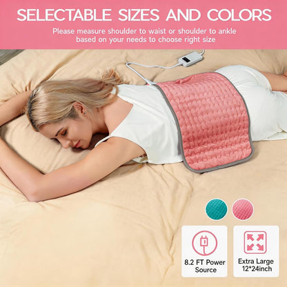 Heating Pad for Period Cramps, Heating Pad for Back/Neck/Shoulder Muscle Pain, 6 Heating & 4 Timer Setting, Auto Shut Off, Dry/Moist Heat & Machine Washable, Birthday Christma s Gifts for Women Mom