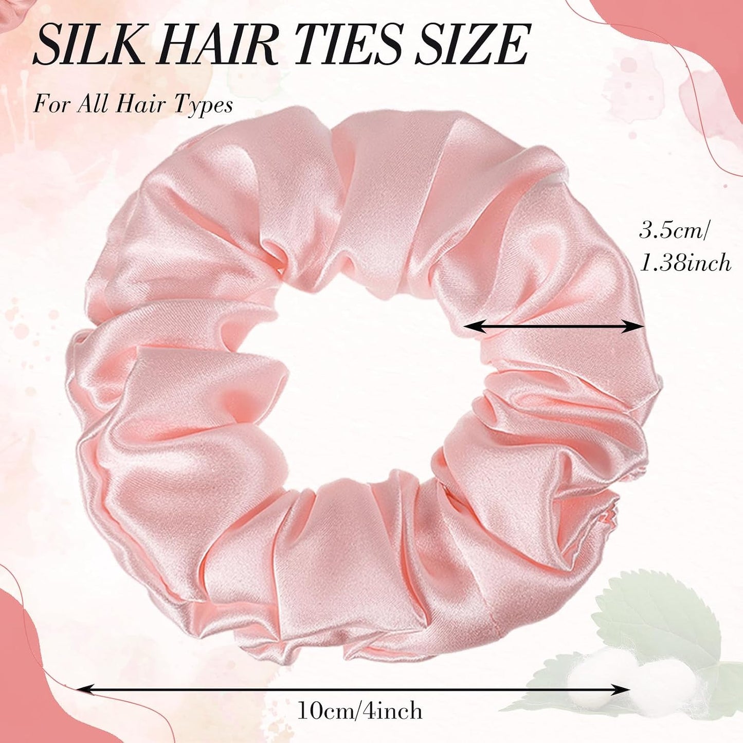 4 Pack 100% Mulberry Silk Scrunchies for Hair Sleep, No Damag Frizz Control Stylish Silk Hair Scrunchies Small Gifts for Women