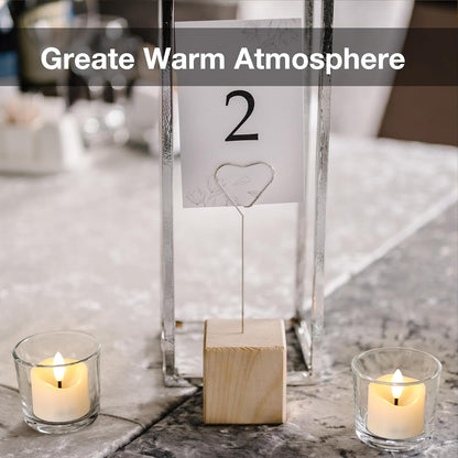 24 Pack Flameless Tealight Candles Battery Operated Tea Lights, Realistic Flickering Electric LED Tea Lights, 3D Wick Fake Tea Lights for Votive, Festival, Party, Wedding Decor