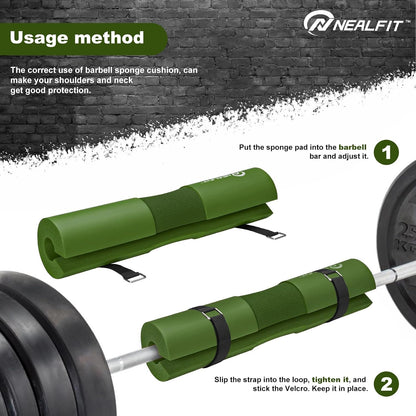 NEALFIT Barbell Pad Squat Pad for Squats—Squat Bar Pad—Great for Weightlifting,Lunges and Hip Thrusts—Foam Sponge Pad—Fit Standard and Olympic Bars Perfectly