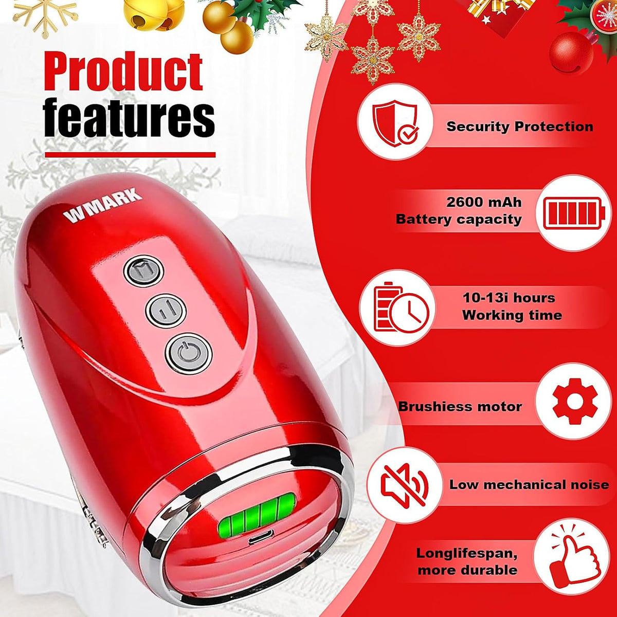 WMARK Barber Massager/Cordless Handheld Massager, Charge Neck/Legs/Hand/Face Massager, 2 Massage Nodes 2600AMH，Golden