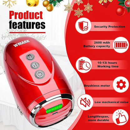 WMARK Barber Massager/Cordless Handheld Massager, Charge Neck/Legs/Hand/Face Massager, 2 Massage Nodes 2600AMH，Golden