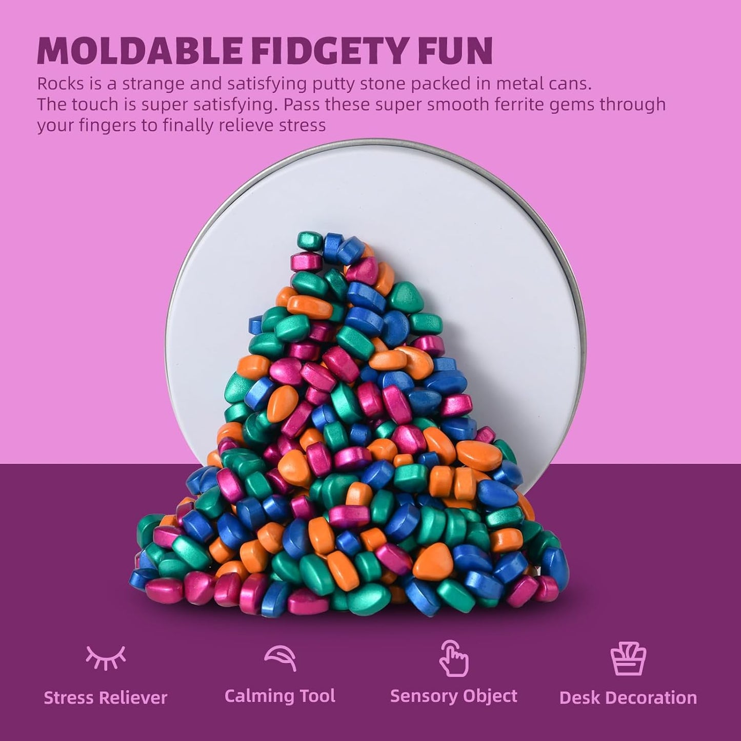 LCVUUK Magnetic Putty Rocks, Blue More Than 600 Weak Magnetic Smooth Ferrite Pebbles, Desk Toys and Time-Killer for Adults