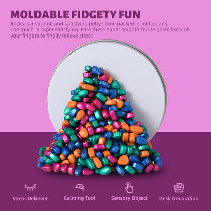 LCVUUK Magnetic Putty Rocks, Blue More Than 600 Weak Magnetic Smooth Ferrite Pebbles, Desk Toys and Time-Killer for Adults