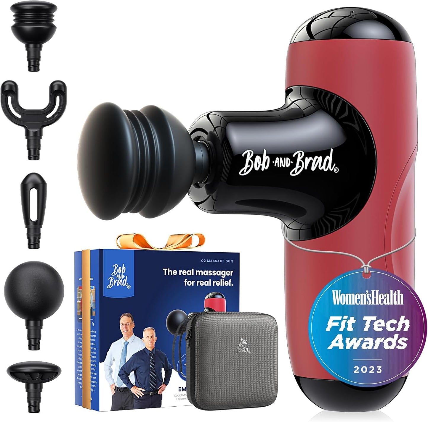 BOB AND BRAD Q2 Pro Mini Massage Gun with Heat and Cold, Pocket-Sized Deep Tissue Massager, HSA Portable Percussion Muscle Massager Gun, Ultra Small & Quiet Muscle Massager, FSA Eligible