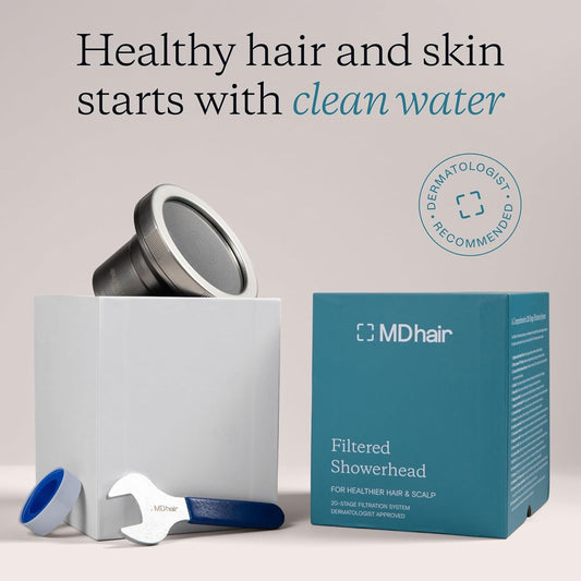 MDhair High Pressure 20-Stage Filtered Shower Head for Hard Water