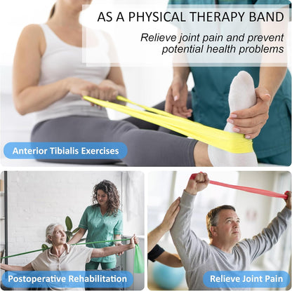 Resistance Bands for Physical Therapy, Bands for Working Out, Latex Free Elastic and Exercise Bands Set for Stretching, Suitable for Rehab, Yoga, Pilates, Gym, Home Exercise